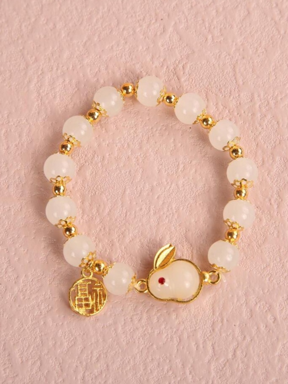 1pc Jade Rabbit Bracelet (Rabbit & Blessing Symbol - Picture 2 of 2